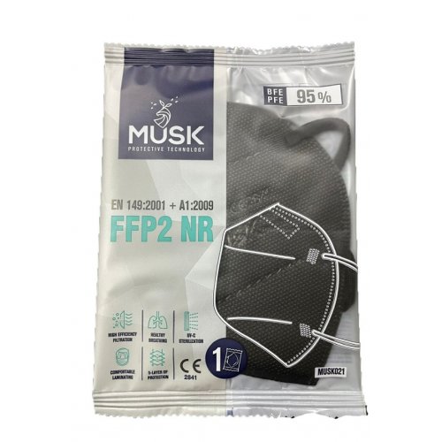 MASCHERINA FFP2 NERA MUSK 10PZ