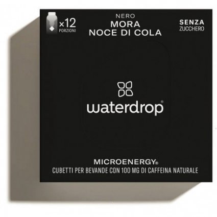 Waterdrop Microenergy Nero cubetti energizzanti per bevande gusto mora e noce di cola 12 cubetti scadenza 05/2024