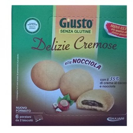 GIUSTO SENZA GLUTINE DELIZIE CREMOSE AL CACAO NOCCIOLA 180 G